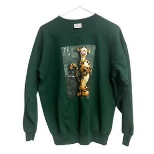 Vintage 90s Disney Tigger Crewneck Sweatshirt Winnie the Pooh Green Size M‎